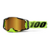 GAFAS DE PROTECCIÓN 100% ARMEGA AMARILLO NEON LENTE DORADO ESPEJO [NEGRO/ VERDE]