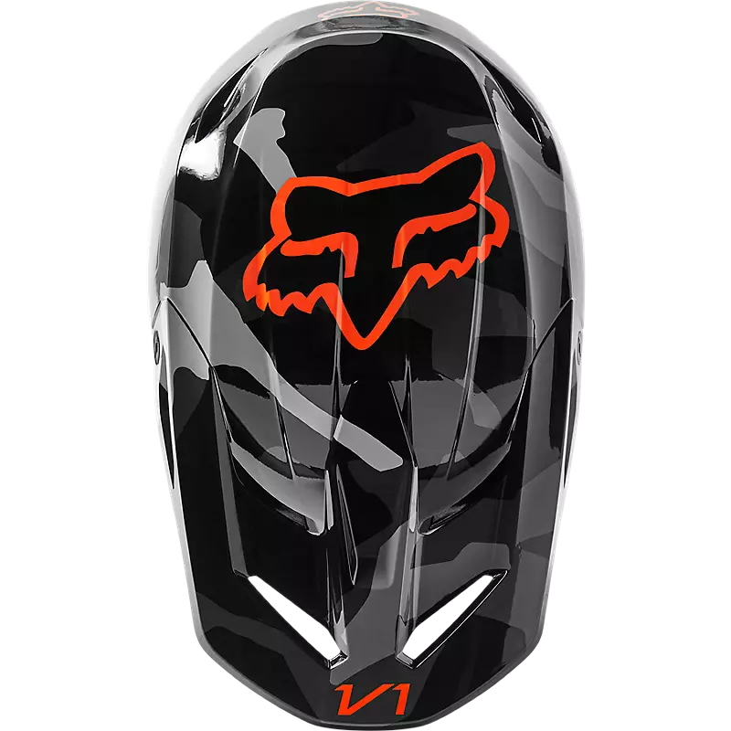 Fox Racing Casco de motocross V1 Core para jóvenes, camuflaje negro BNKR,  talla S