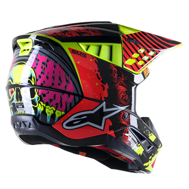 CASCO ALPINESTARS S-M5 SOLAR FLARE [BLACK/RED FLUO/YELL FLUO