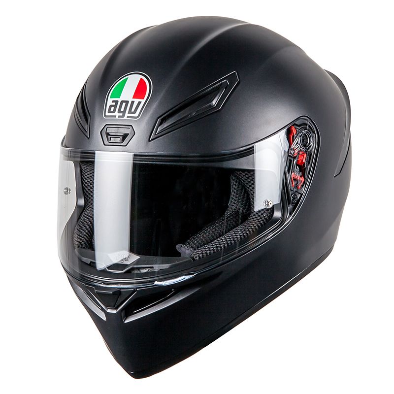  AGV - Casco de moto K-1 de cara completa, color negro :  Automotriz